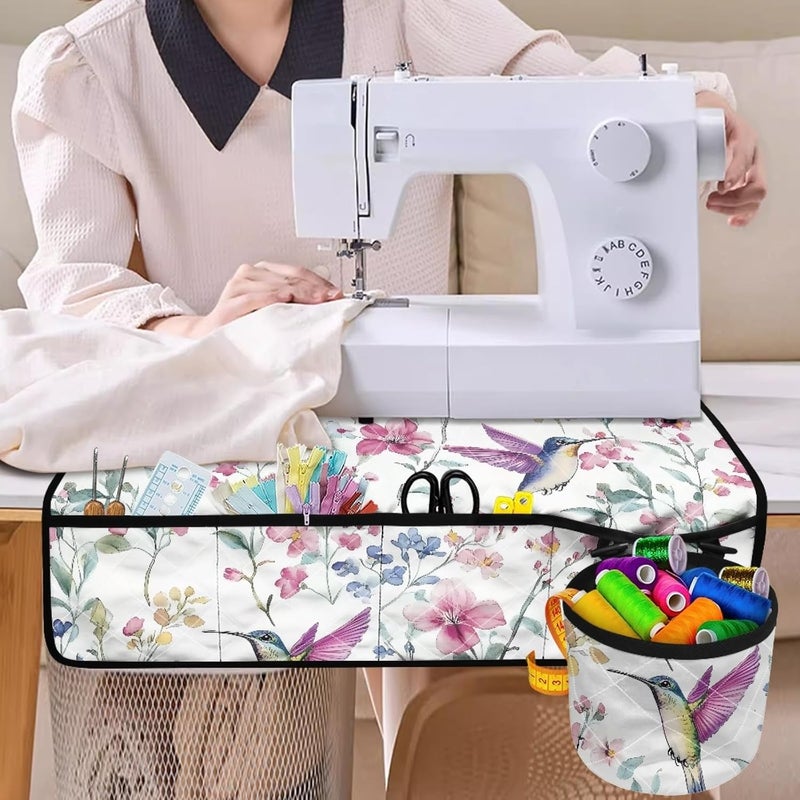 Kathyboom Humming Bird Sewing Machine Mat for Table Muffling Reduce Vibration Anti-Dust with Storage Water-Proof Sew Machine Pad - Image 4